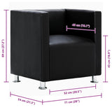 vidaXL Cube Armchair Artificial Leather Black