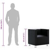vidaXL Cube Armchair Artificial Leather Black