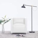 vidaXL Cube Armchair Artificial Leather Black
