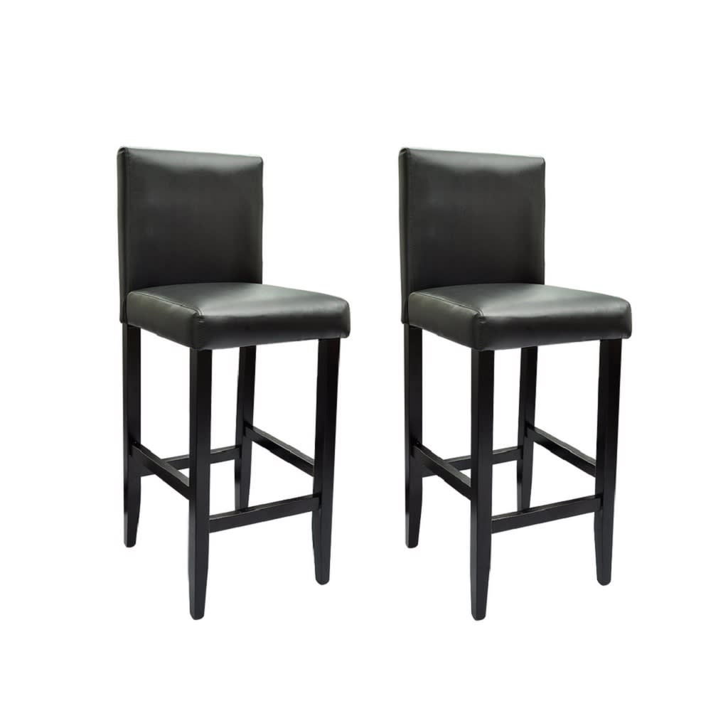 vidaXL Bar Stools 2 pcs artificial leather black