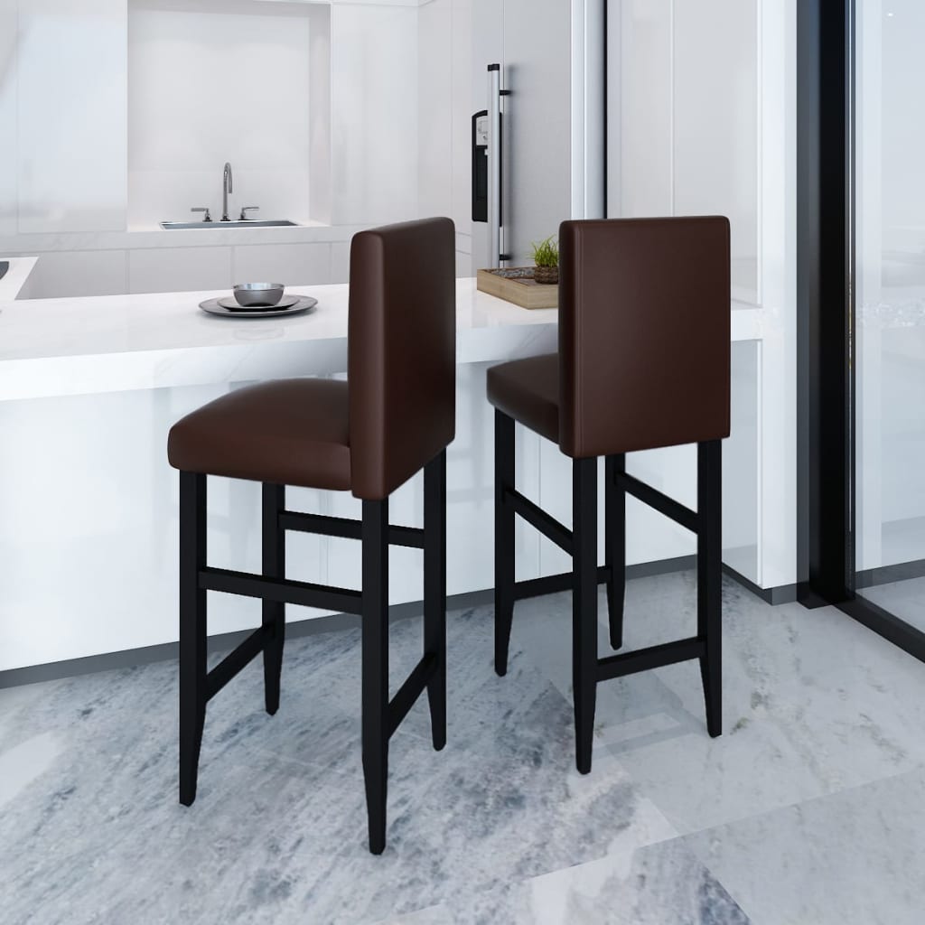 vidaXL Bar Stools 2 pcs artificial leather black