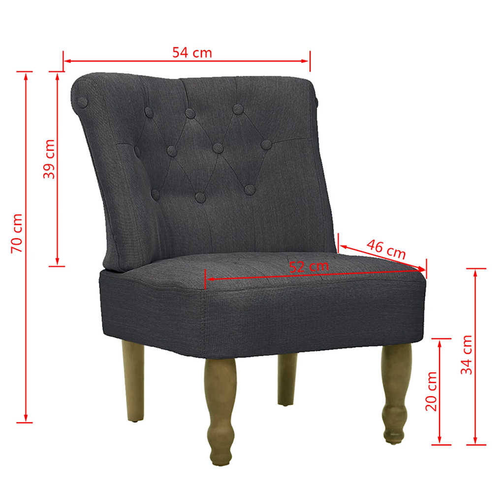 vidaXL French Armchair Cream Fabric