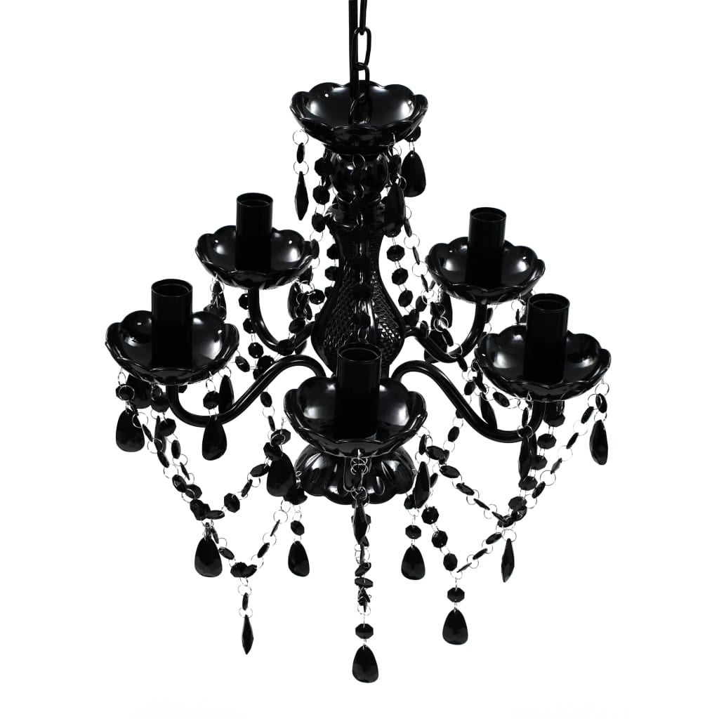 vidaXL Chandelier Crystal Black
