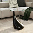 vidaXL Salontafel met rond glazen tafelblad hoogglans zwart