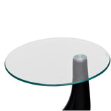 vidaXL Salontafel met rond glazen tafelblad hoogglans zwart