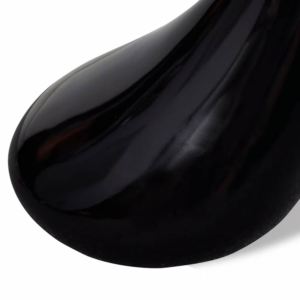 vidaXL Salontafel met rond glazen tafelblad hoogglans zwart