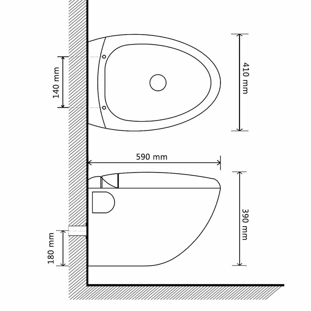 Nieuw Wandtoilet Ei-design hangend wit