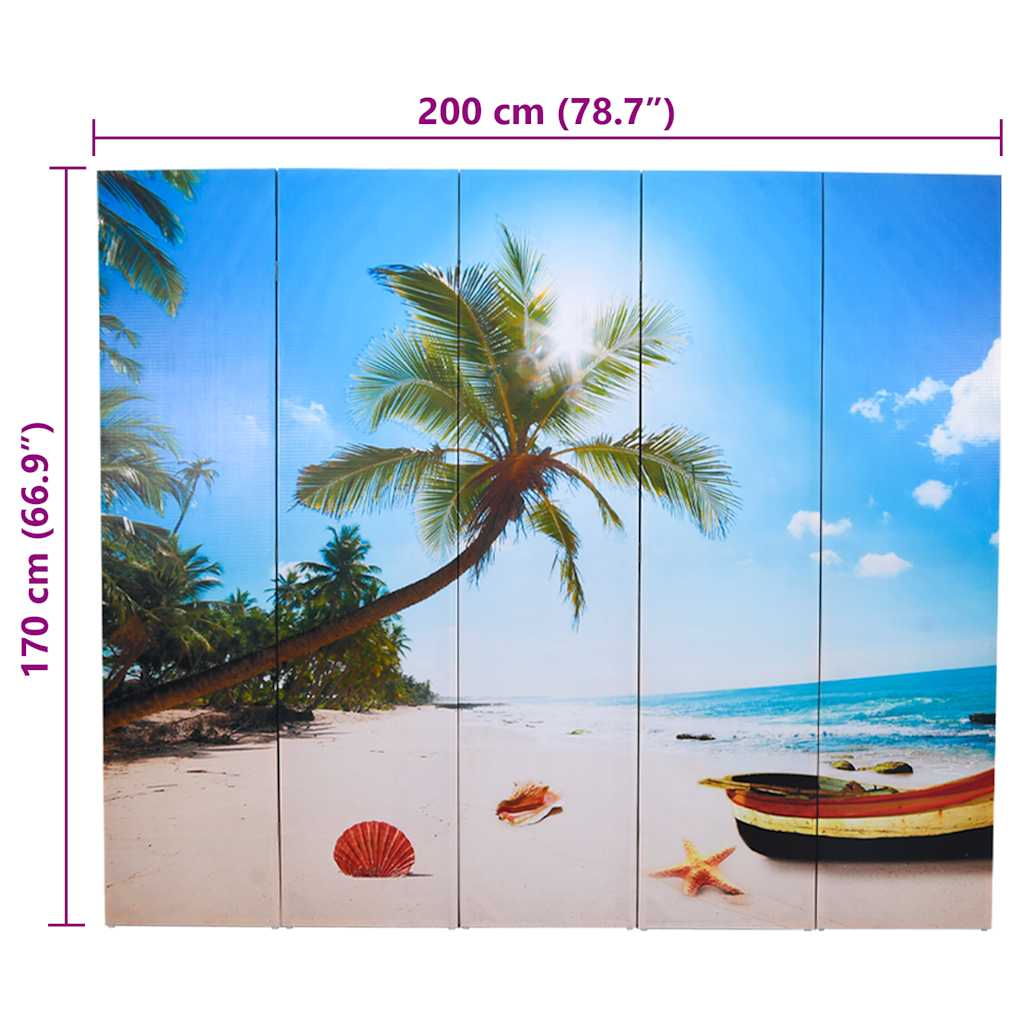 vidaXL Kamerscherm inklapbaar strand 120x170 cm