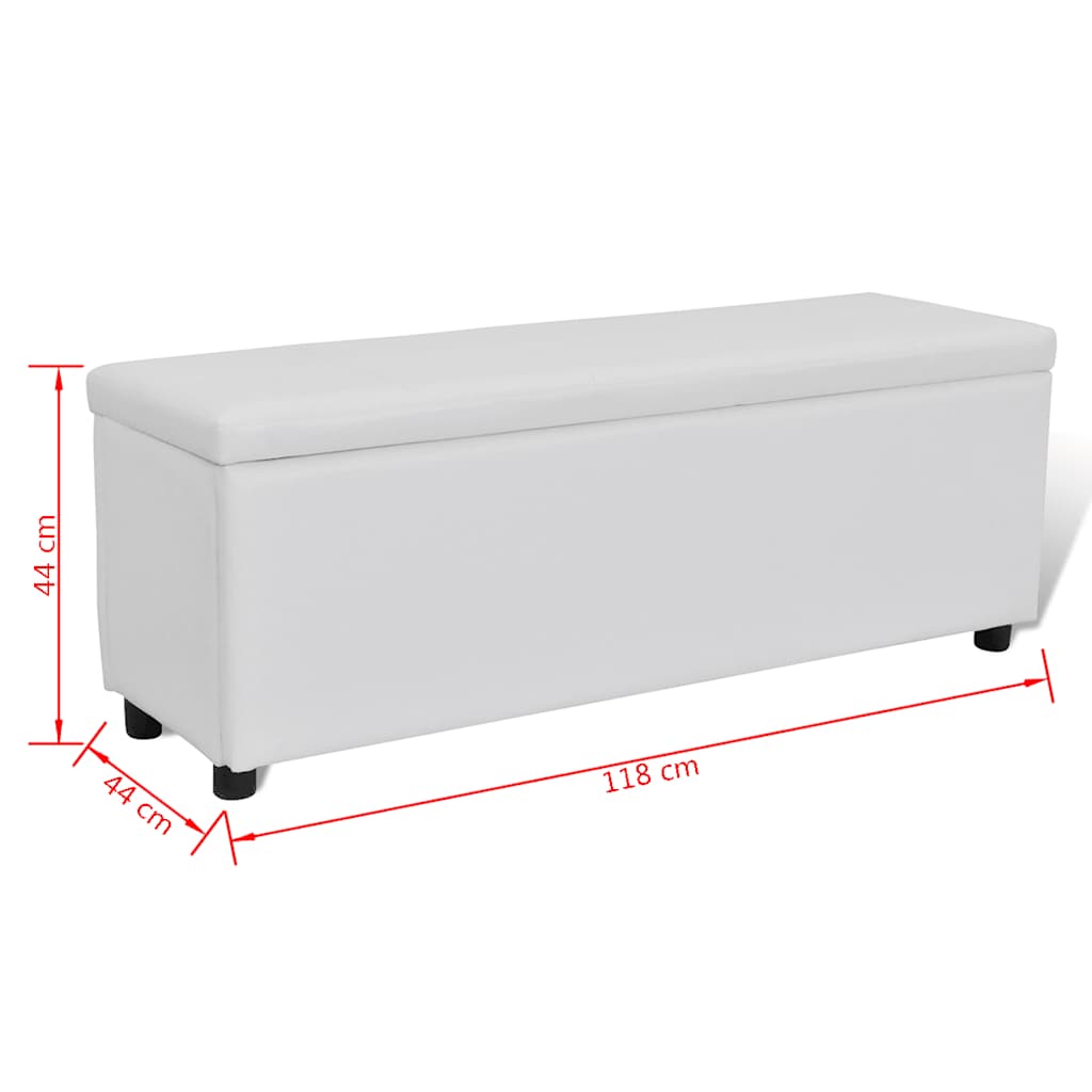 vidaXL Opbergbank 118x44x44 cm wit