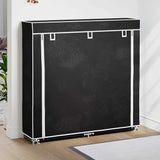 vidaXL Schoenenkast met hoes 115x28x110 stof zwart