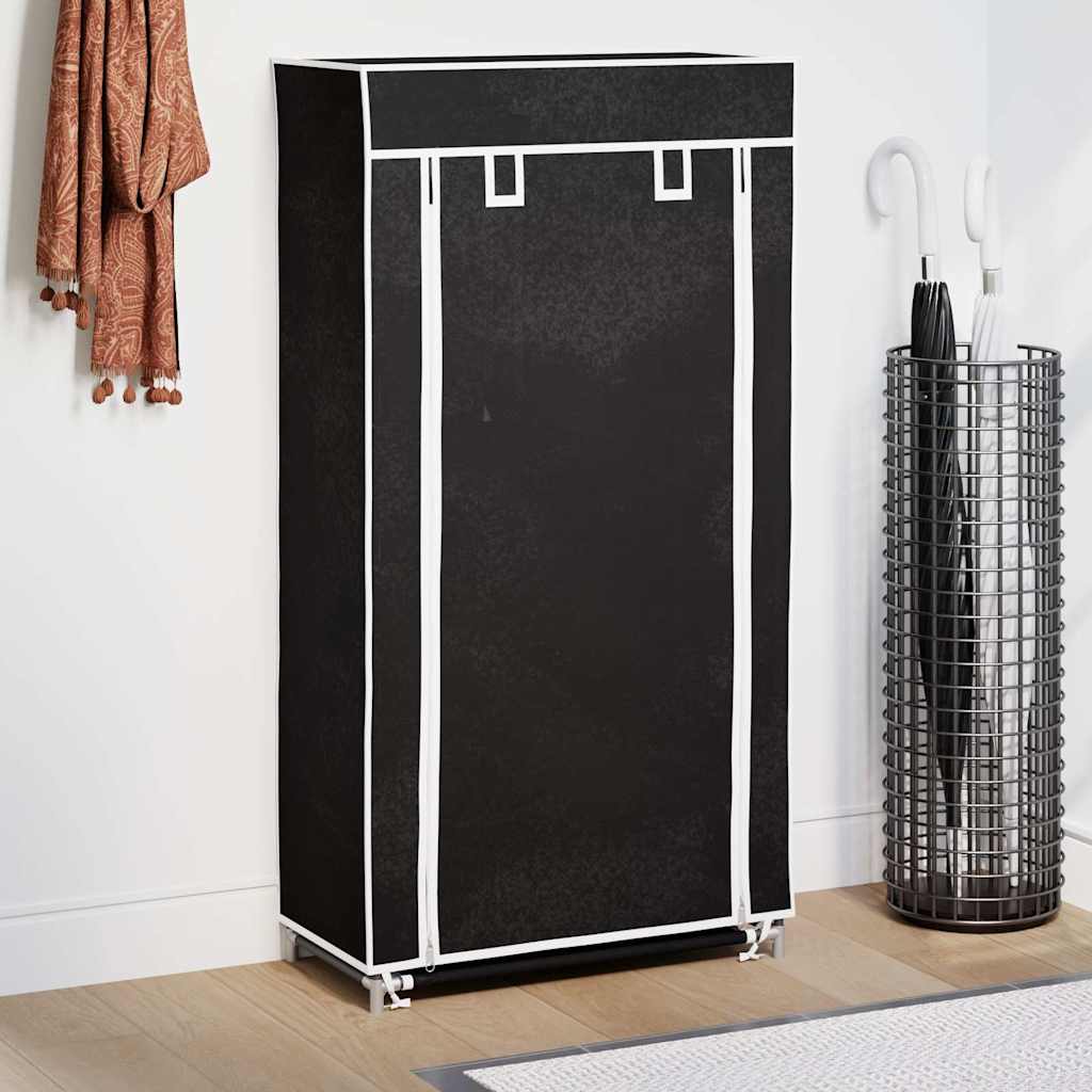 vidaXL Schoenenkast met hoes 58x28x106 stof zwart