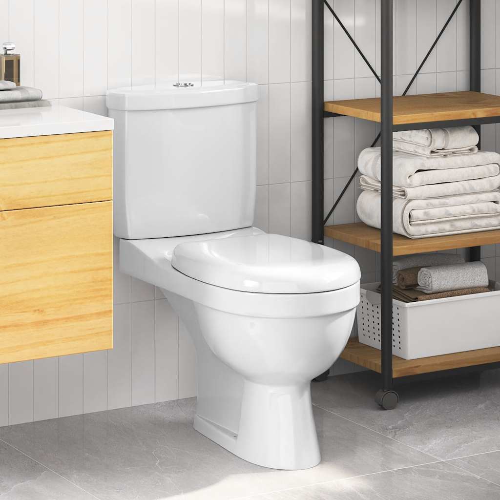 vidaXL Toilet met stortbak zwart