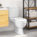 vidaXL Toilet met stortbak zwart
