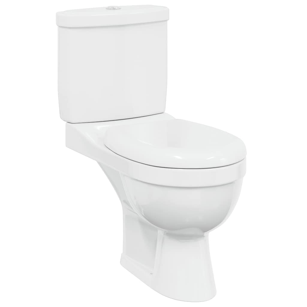 vidaXL Toilet met stortbak zwart