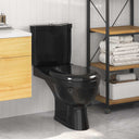 vidaXL Toilet met stortbak zwart
