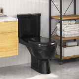 vidaXL Toilet met stortbak zwart