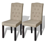 vidaXL Dining Chairs 6 pcs fabric camel