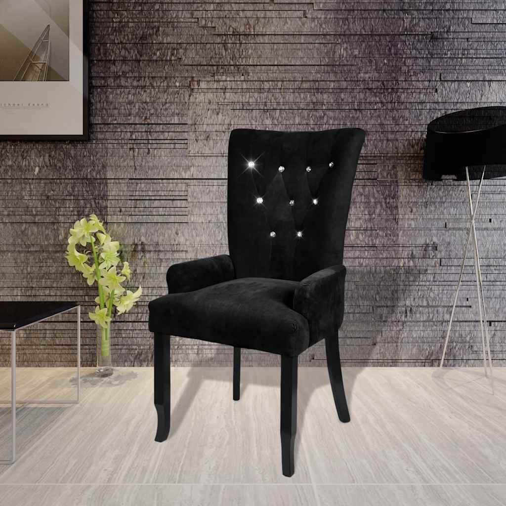 vidaXL Fauteuil fluweel zwart