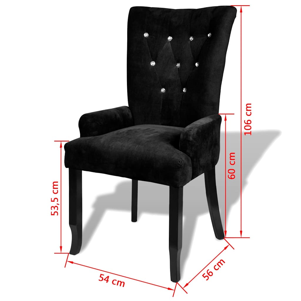 vidaXL Fauteuil fluweel zwart