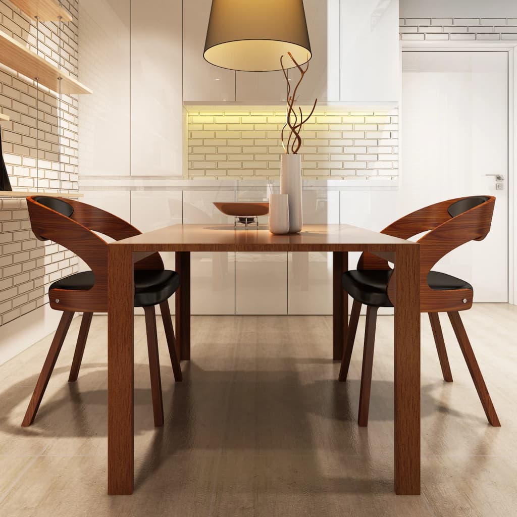 vidaXL Dining Chairs 2 pcs Faux Leather Brown