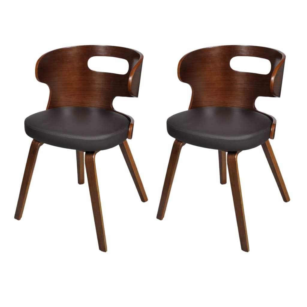 vidaXL Dining Chairs 2 pcs Faux Leather Brown