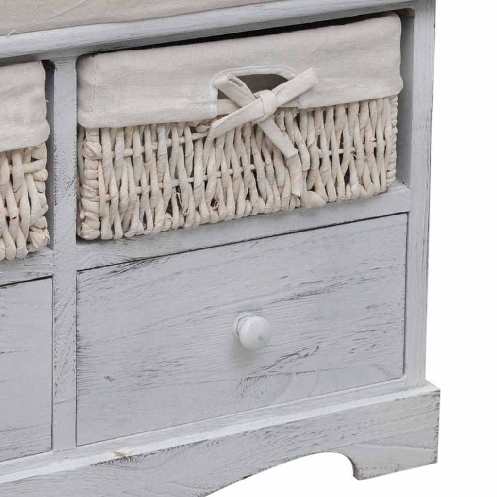 vidaXL Opbergbank 62x33x42 cm paulowniahout wit