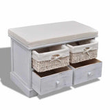 vidaXL Opbergbank 62x33x42 cm paulowniahout wit