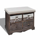 vidaXL Opbergbank 62x33x42 cm paulowniahout wit