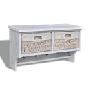vidaXL Wall Shelf 60x23.5x33 cm Paulownia Wood White