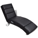 vidaXL Massage Lounger Artificial Leather Black