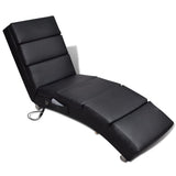 vidaXL Massage Lounger Artificial Leather Black