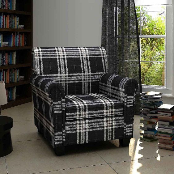 vidaXL Armchair with cushion fabric black