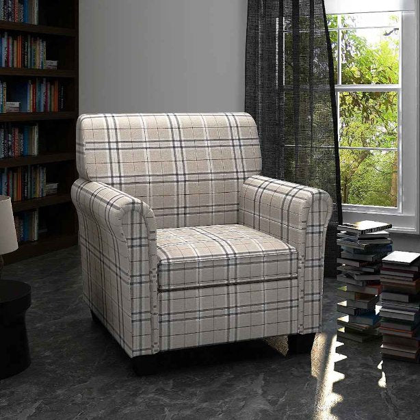 vidaXL Armchair with cushion fabric black