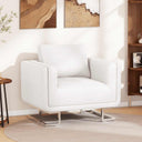 vidaXL Cube Armchair with Chrome Legs Faux Leather Brown