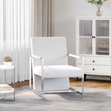 vidaXL Armchair with chrome legs faux leather black