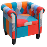 vidaXL Armchair with patchwork fabric multicolour