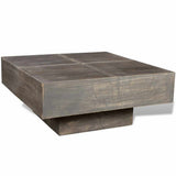 vidaXL Salontafel vierkant massief mangohout brun
