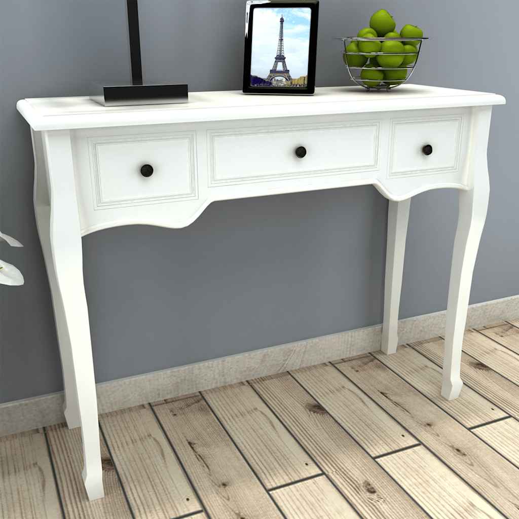 vidaXL Side Cabinet with 3 Drawers White