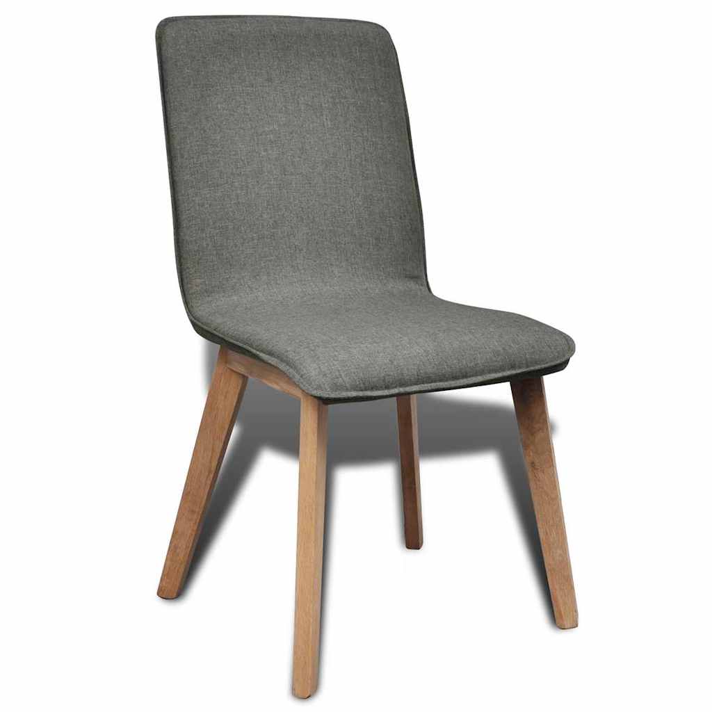 vidaXL Dining Chairs 4 pcs Fabric and Solid Oak Beige