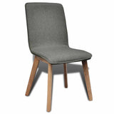 vidaXL Dining Chairs 4 pcs Fabric and Solid Oak Beige