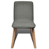 vidaXL Dining Chairs 4 pcs Fabric and Solid Oak Beige