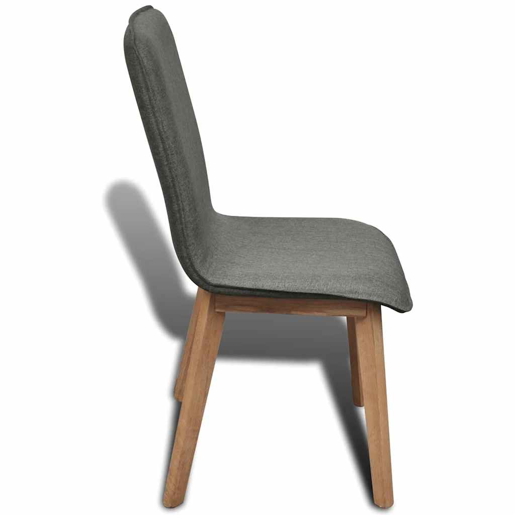 vidaXL Dining Chairs 4 pcs Fabric and Solid Oak Beige