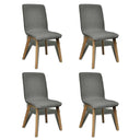 vidaXL Dining Chairs 4 pcs Fabric and Solid Oak Beige