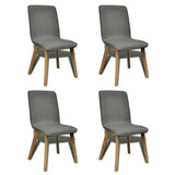 vidaXL Dining Chairs 4 pcs Fabric and Solid Oak Beige