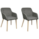 vidaXL Eetkamerstoelen 2 st stof en massief eikenhout beige