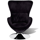 vidaXL Fauteuil eivormig zwart