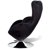 vidaXL Fauteuil eivormig zwart