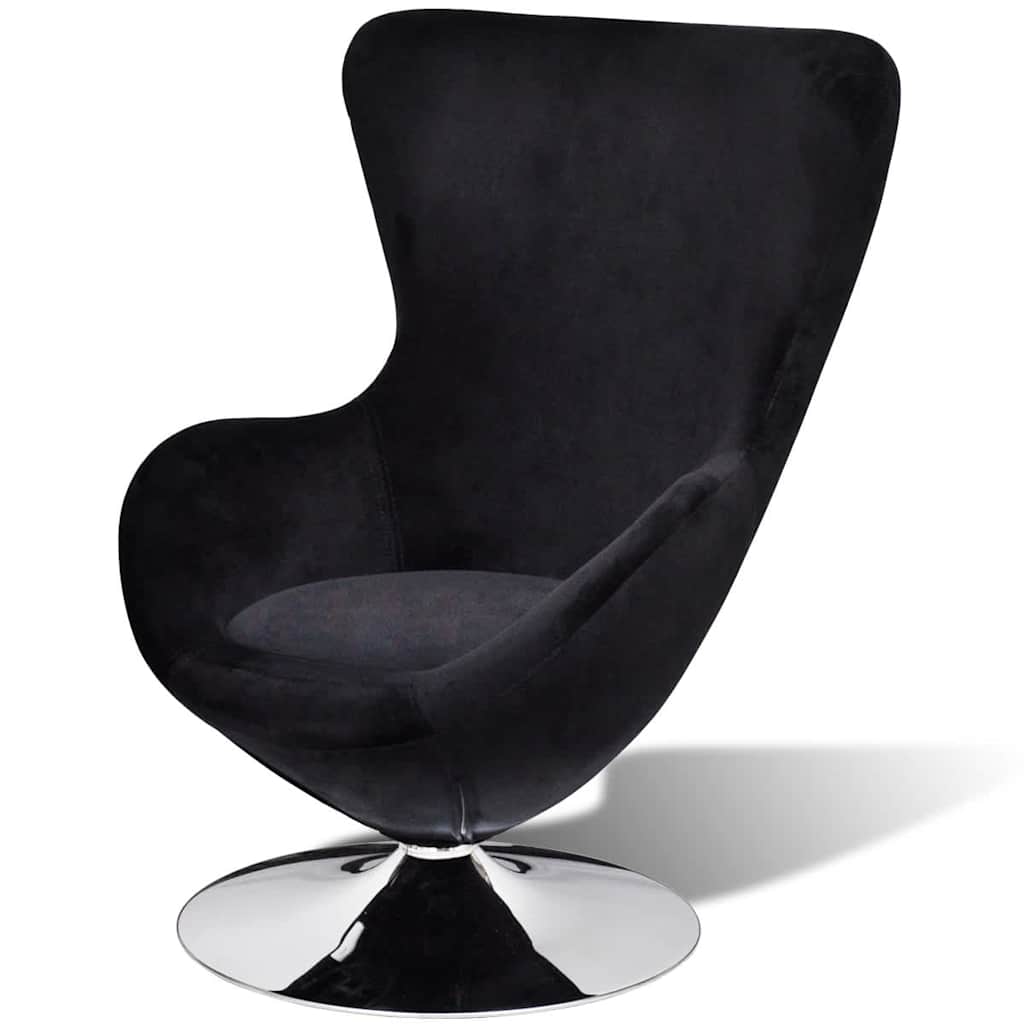 vidaXL Fauteuil eivormig zwart
