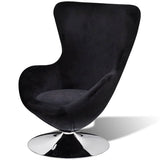 vidaXL Fauteuil eivormig zwart