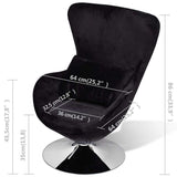 vidaXL Fauteuil eivormig zwart